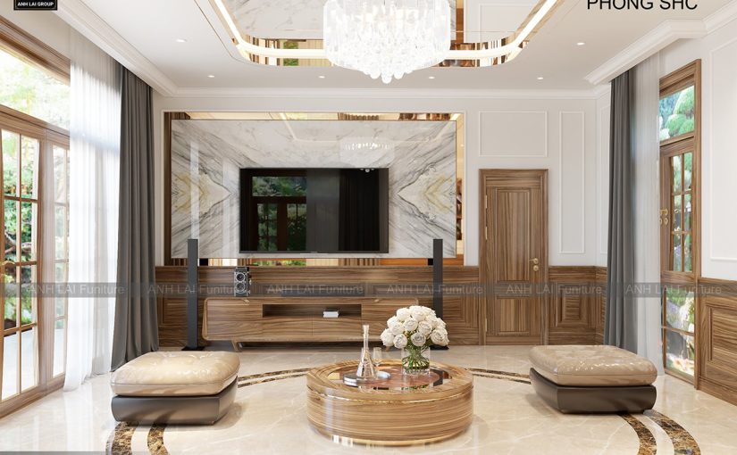 THI CÔNG NỘI THẤT GỖ ÓC CHÓ BIỆT THỰ MYSTERY QUẬN 2