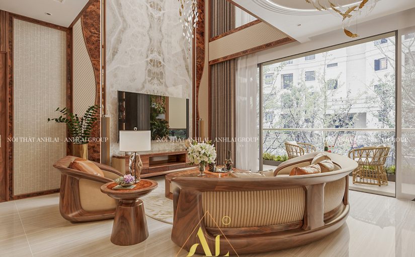 THIẾT KẾ THI CÔNG NỘI THẤT GỖ ÓC CHÓ (walnut) TẠI CĂN HỘ DUPLEX VINHOME CENTRAL