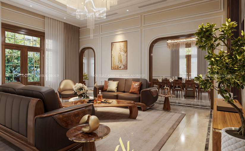 THIẾT KẾ THI CÔNG FULL NỘI THẤT GỖ ÓC CHÓ ( walnut ) NHÀ VƯỜN TẠI THỦ DẦU MỘT BÌNH DƯƠNG