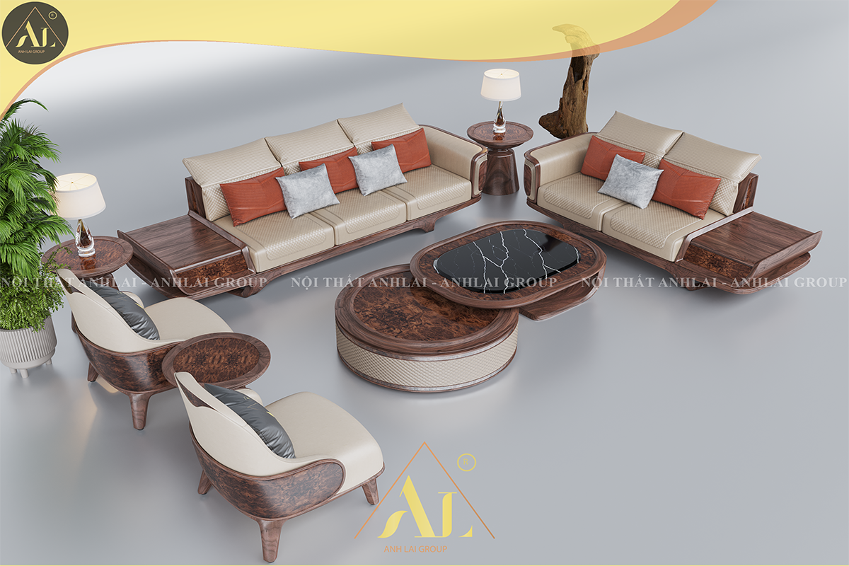 SOFA GỖ ÓC CHÓ 0012 