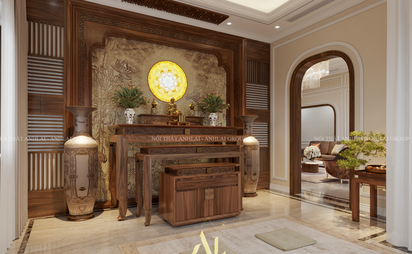 MẪU PHÒNG THỜ GỖ ÓC CHÓ