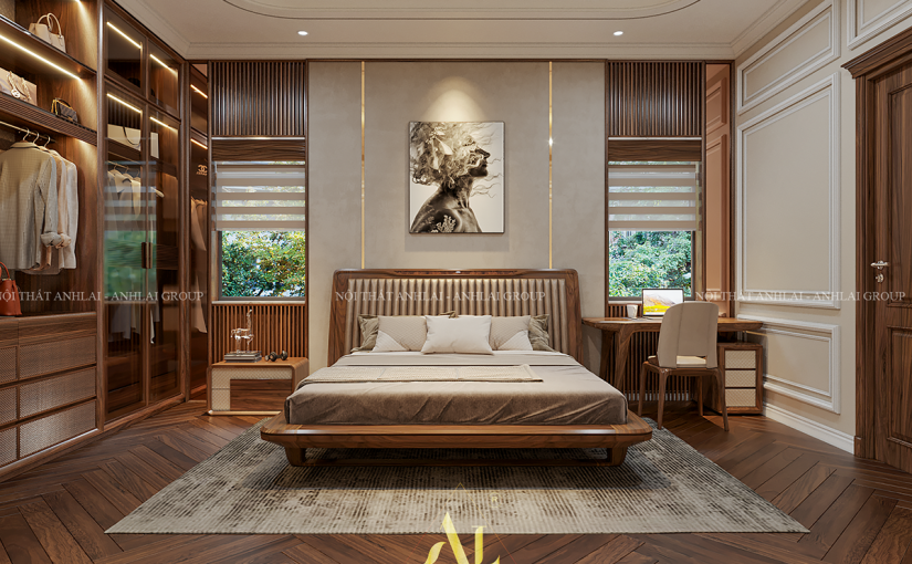 MẪU PHÒNG NGỦ GỖ ÓC CHÓ ĐẸP