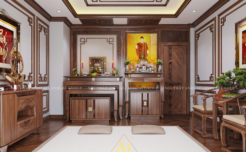 PHÒNG THỜ GỖ ÓC CHÓ